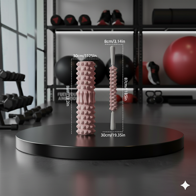 High-density foam muscle massage rollers with textured surface for deep-tissue massage and recovery