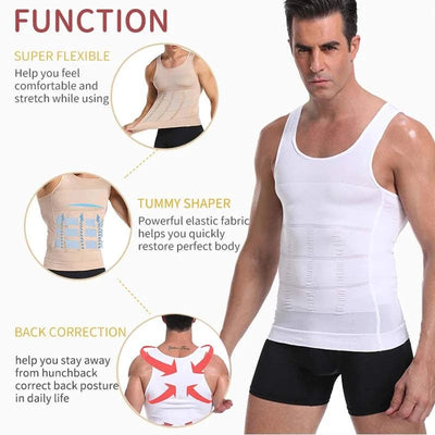 Men Waist Trainer Shaper Vest – Posture & Tummy Control