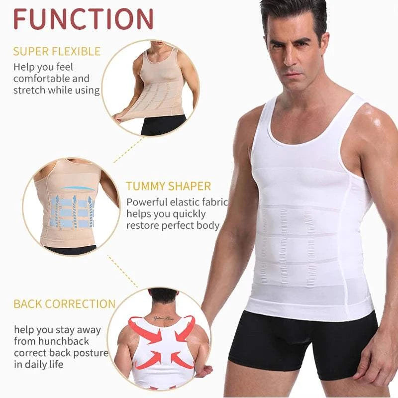 Men Waist Trainer Shaper Vest – Posture & Tummy Control