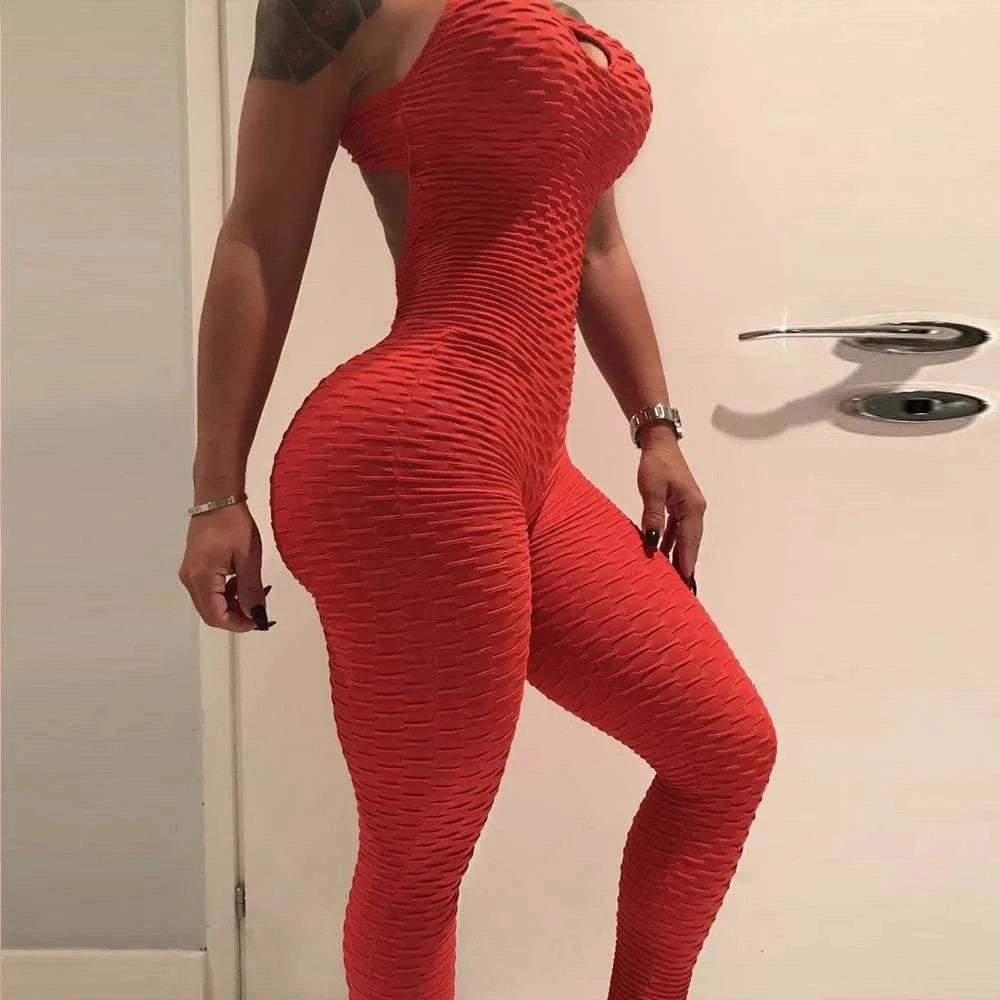 Women Sleeveless Fitness Jumpsuit – Backless Gym Bodysuit