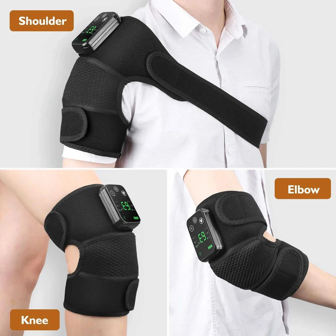Heated Shoulder Support Brace – Vibration & Pain Relief