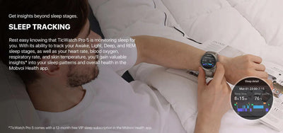 TicWatch Pro 5 Smartwatch – Wear OS, Long Battery, Waterproof