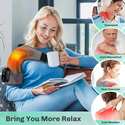 Heated Shoulder Support Brace – Vibration & Pain Relief