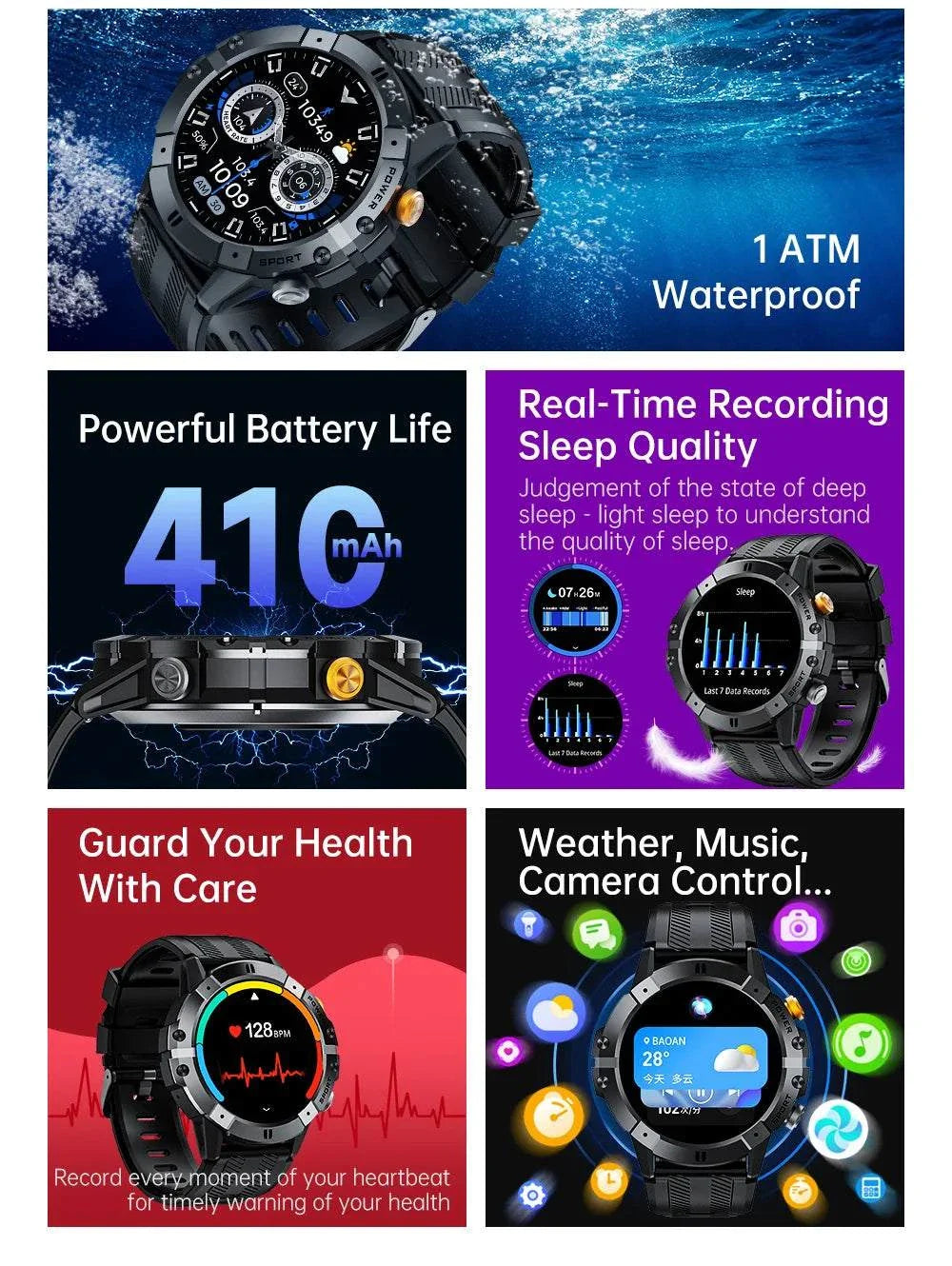CUBOT C29 Smartwatch – 120 Sports Modes & Health Tracking