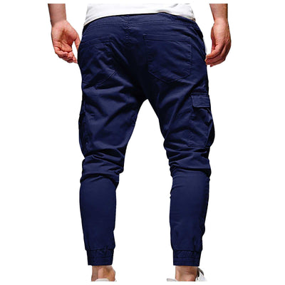 Men's navy blue breathable quick-dry outdoor hiking pants with drawstring for camping summer hiking