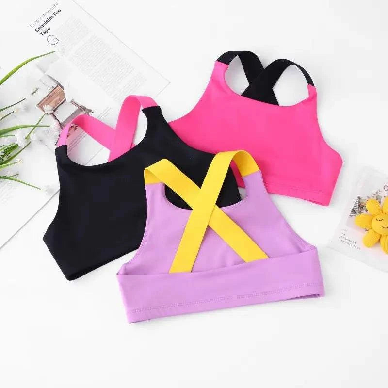 Girls High Support Sports Vest – Running & Yoga Top (5-13 Years)