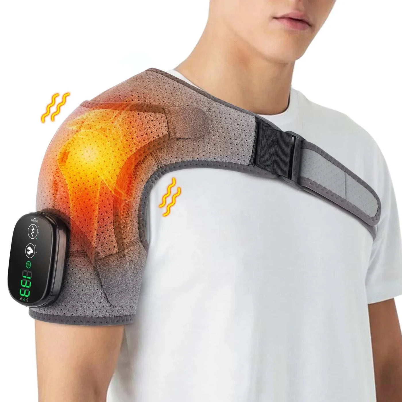 Heated Shoulder Support Brace – Vibration & Pain Relief