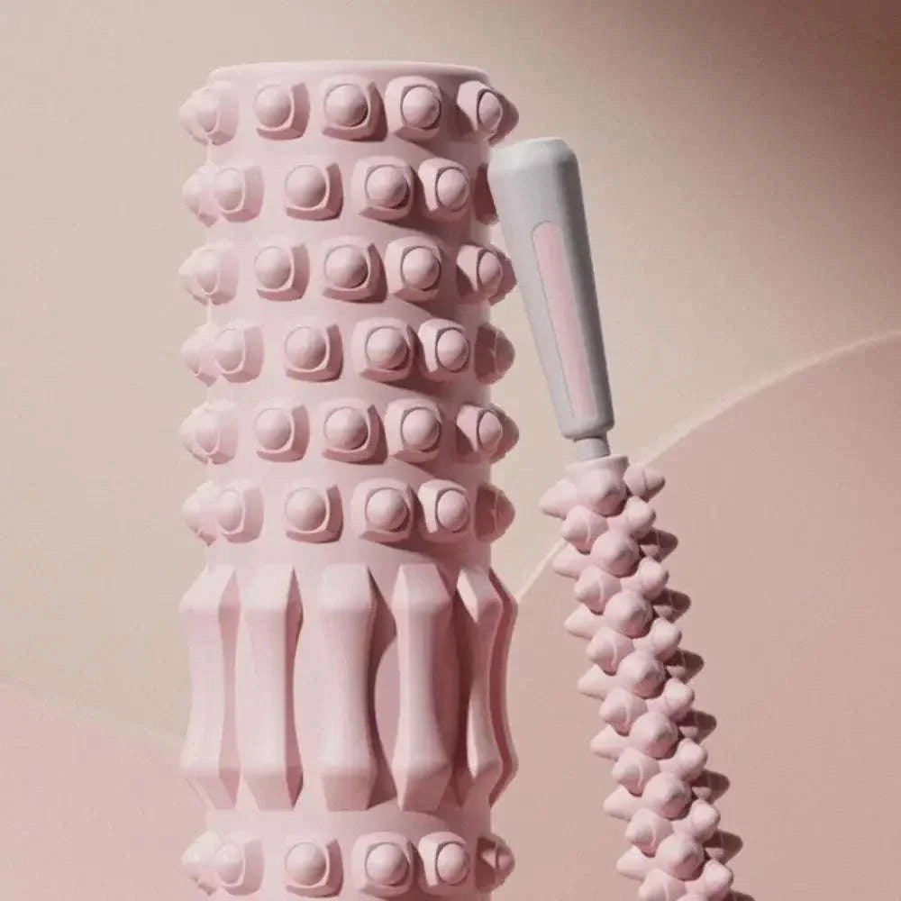 Pink high density foam muscle massage rollers for body recovery and fitness therapy