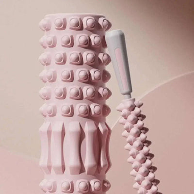 Pink high density foam muscle massage rollers for body recovery and fitness therapy