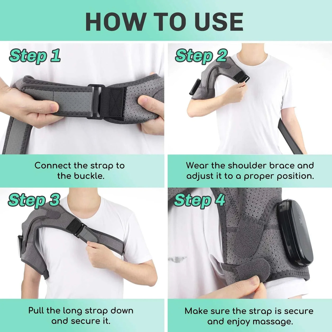 Heated Shoulder Support Brace – Vibration & Pain Relief