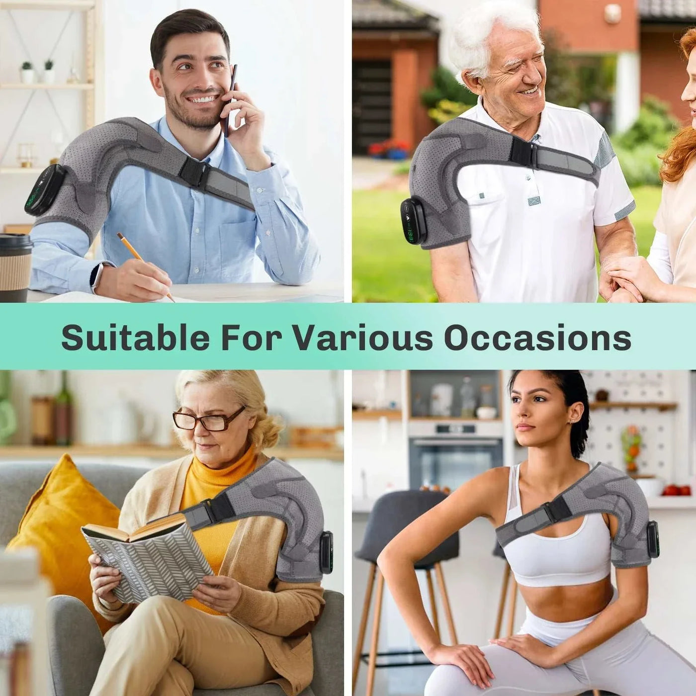 Heated Shoulder Support Brace – Vibration & Pain Relief